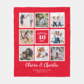 親の結婚記念日PHOTOカスタム Branded フリースブランケット (正面)