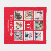 親の結婚記念日PHOTOカスタム Branded フリースブランケット (正面(横))