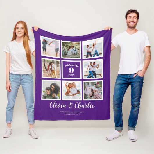 親の結婚記念日PHOTOカスタム Branded フリースブランケット (インサイチュ)