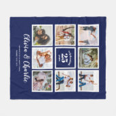 親の結婚記念日PHOTOカスタム Branded フリースブランケット (正面(横))