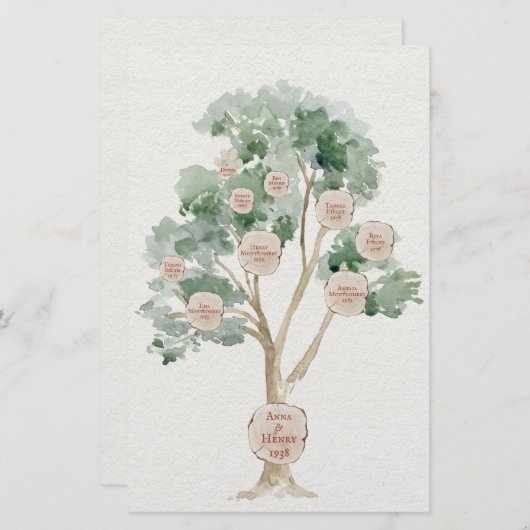 親の遺伝学のためのユーカリ科の木 便箋 (正面/裏面)