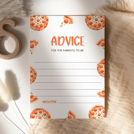 親へのアドバイス ピザベイビーシャワーアドバイス 招待状