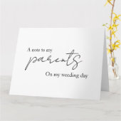 親へのメモ, 義理の親, お母さん, お父さん, 義母, 義父, 花嫁の友人へ, 手紙, 結婚式当日 カード (黄色い花)