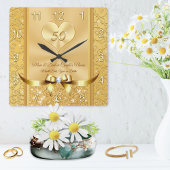 親への贈り結婚物50周年記念 スクエア壁時計