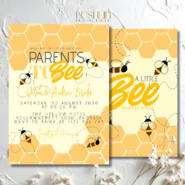 親へハニーコーム蜂ベビーシャワー招待状 招待状