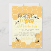 親へハニーコーム蜂ベビーシャワー招待状 招待状 (正面)