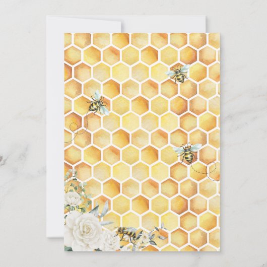 親へビーホワイトフローラ赤ちゃんシャワー招待状 招待状 (裏面)