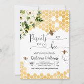 親へ蜂蜜ビーテーマ赤ちゃんシャワー 招待状 (正面)