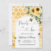 親へ蜂蜜ビーテーマ赤ちゃんシャワー 招待状 (正面)