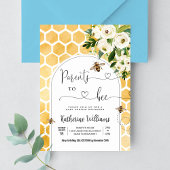 親へ蜂蜜ビーテーマ赤ちゃんシャワー 招待状