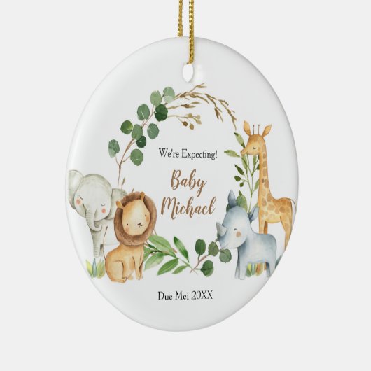 親を待っているジャングルの動物 セラミックオーナメント (右)