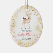 親を待っているピンクシカ動物 セラミックオーナメント (右)