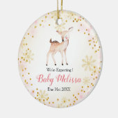 親を待っているピンクシカ動物 セラミックオーナメント (左)