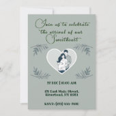 親を待つ心のこもった赤ちゃんシャワーカード 招待状 (正面)