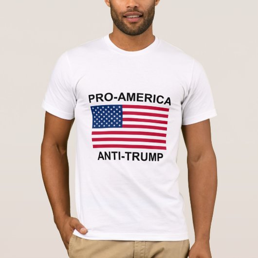 親アメリカのアンチ切札の旗のTシャツ Tシャツ (正面)