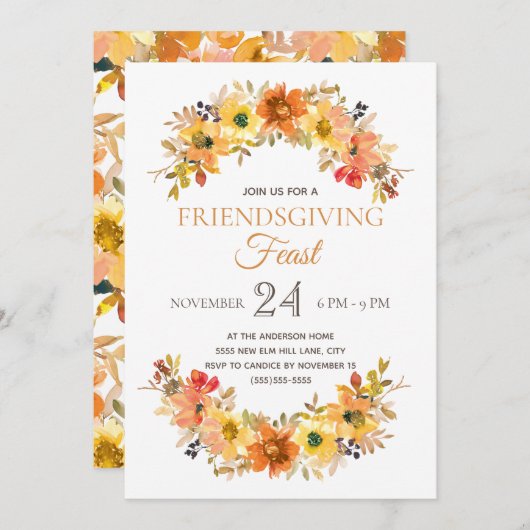 親エレガント素朴友の饗宴 招待状 (正面/裏面)