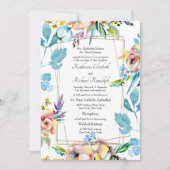 親カラフルフォーマルの出結婚身のフローラ 招待状 (正面)