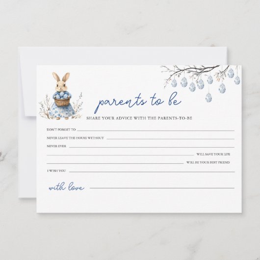 親カードのためのイースターベビーシャワーアドバイス シーズンカード (正面)