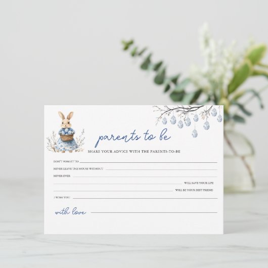 親カードのためのイースターベビーシャワーアドバイス シーズンカード (スタンド正面)