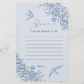 親カード用の埃っぽい青い陳腐なアドバイス (正面/裏面)