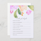 親カード用の水彩赤ちゃんシャワーアドバイス アドバイスカード (正面/裏面)