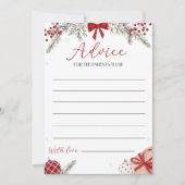 親カード用クリスマスベビーシャワーアドバイス 招待状 (正面)