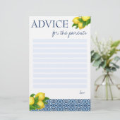 親カード用ベビシャワーゲームアドバイス 便箋 (スタンド正面)