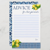 親カード用ベビシャワーゲームアドバイス 便箋 (正面/裏面)
