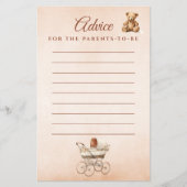 親クラシック用ベージュベビシャワーゲームアドバイス チラシ (正面)