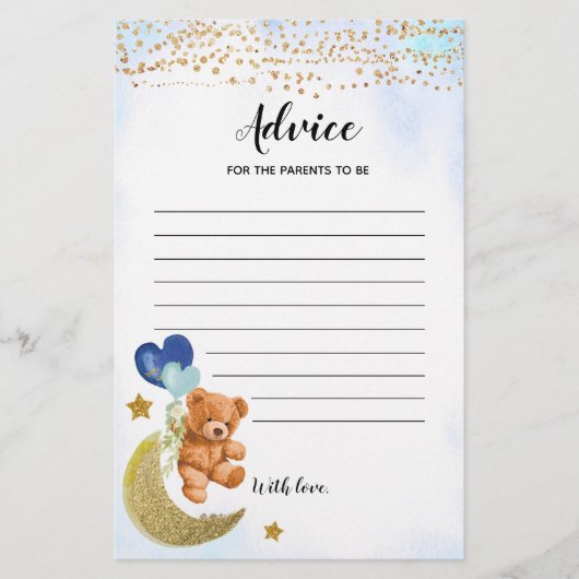 親ゲームのためのブルービー玉の赤ちゃんシャワーアドバイス (正面)