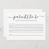 親シンプルカード用アドバイスベビーシャワー 招待状 (正面/裏面)