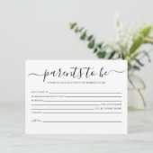 親シンプルカード用アドバイスベビーシャワー 招待状 (スタンド正面)