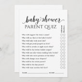 親シンプルクイズをするの赤ちゃんシャワー 招待状 (正面/裏面)