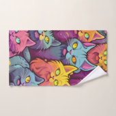 親スタイリッシュ情的:通り猫パターン ハンドタオル (ハンドタオル)