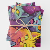 親スタイリッシュ情的:通り猫パターン ラッピングペーパーシート (インサイチュ)