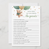 親テディベアのカードをどれだけ知っているか 招待状 (正面)