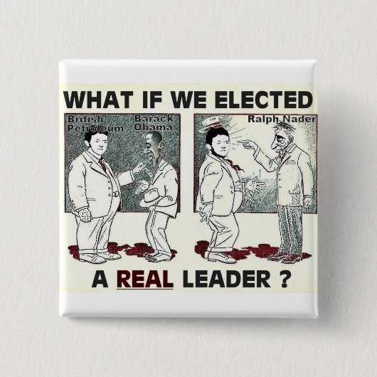 親ネーダー及びアンチBP正方形ボタン 缶バッジ (正面)