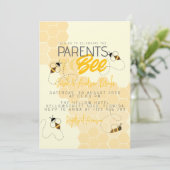 親ハニーコーム赤ちゃんシャワー招待状 招待状 (スタンド正面)