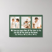 親パーソナライズされたへの手紙の家族写真 キャンバスプリント (正面)