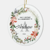 親パーソナライズされた初めてのクリスマス セラミックオーナメント (左)
