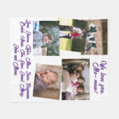 親パーソナライズされた孫の写真 フリースブランケット (正面(横))