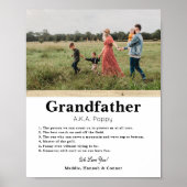 親パーソナライズされた孫の日の贈り物 ポスター (正面)