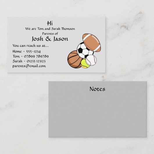 親ビジネス連絡カード 名刺 (正面/裏面)