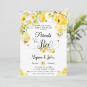 親ビーイエローフローラベビーシャワーニュートラル 招待状 (スタンド正面)