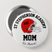 親プライドシニアナイトサッカーレッドヘルメット 缶バッジ (正面&裏面)