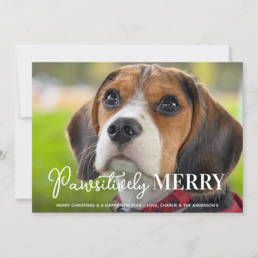 親メリー気なカスタムペットドッグ写真クリスマス シーズンカード (正面)