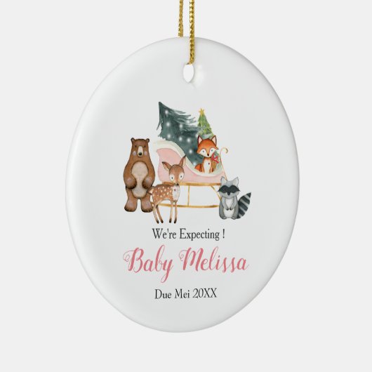 親モダンに会うウォータードロラー動物 セラミックオーナメント (右)