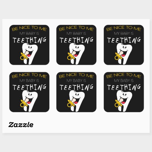 親ユーモア:私に優しくすること私のベビーは歯ごたえがある スクエアシール (シート)