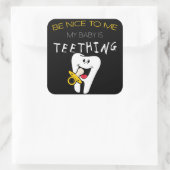 親ユーモア:私に優しくすること私のベビーは歯ごたえがある スクエアシール (バッグ)