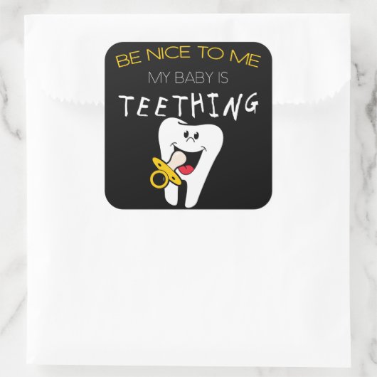 親ユーモア：私に優しくすること私のベビーは歯ごたえがある スクエアシール (バッグ)